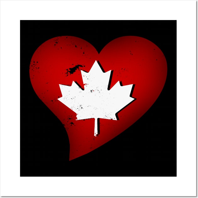 I Love Canada. Maple Leaf. Wall Art by DazzlingApparel